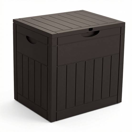 Coffre de Rangement Exterieur 126L en PP 56x43x53CM Style Bois Marron - Image 1