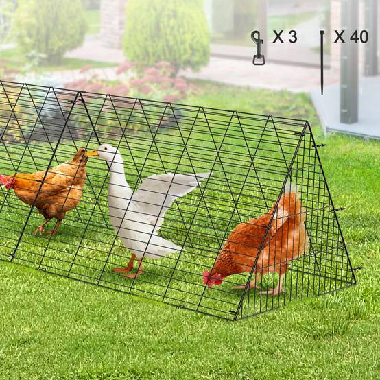 VEVOR Enclos poulailler, 400x100x61,5 cm, portable. Pour poulets, canards, lapins. Extérieur. - Image 8