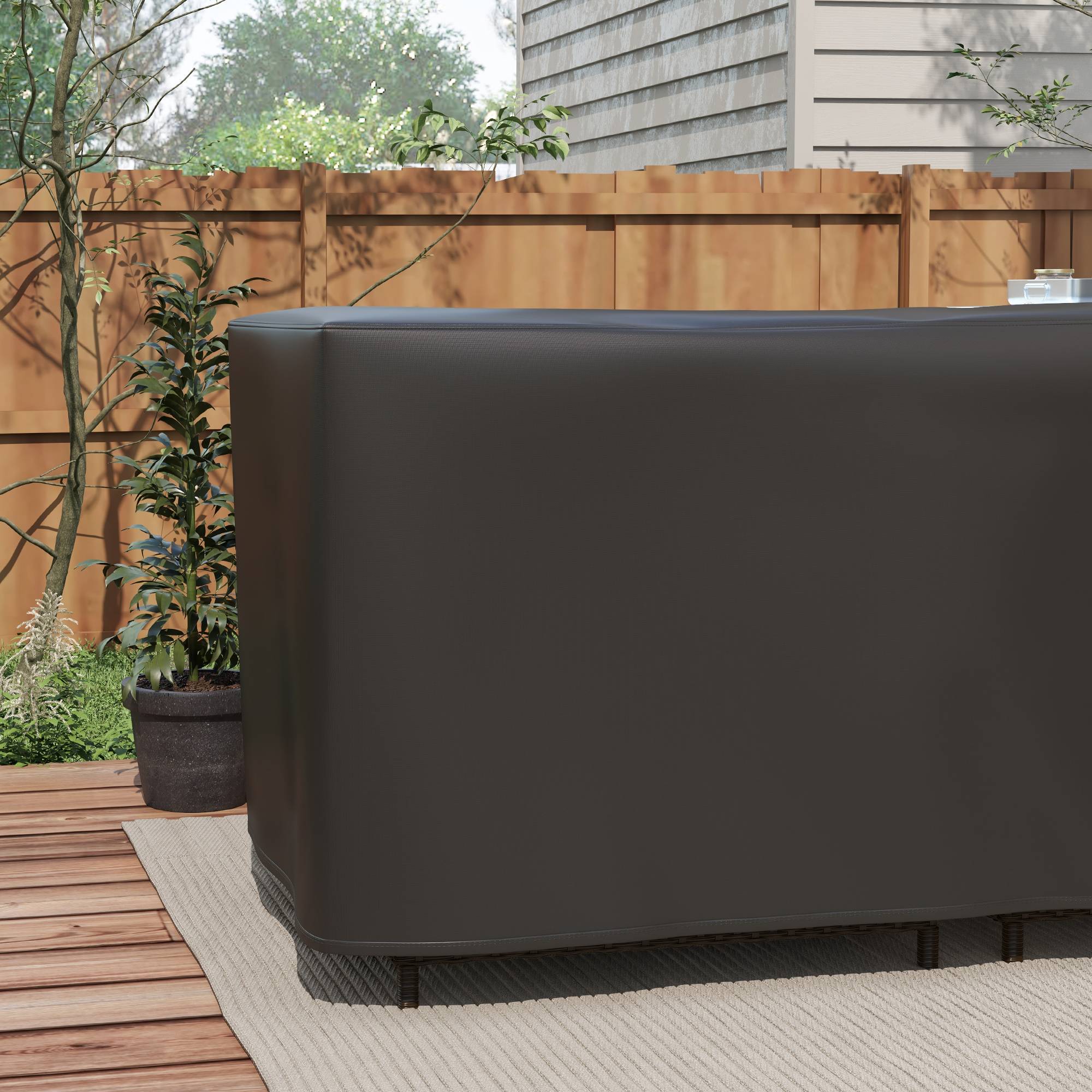 Outsunny - Housse de protection pour salon de jardin 250x250x79cm - Tissu Oxford - noir - Outsunny - Image 9