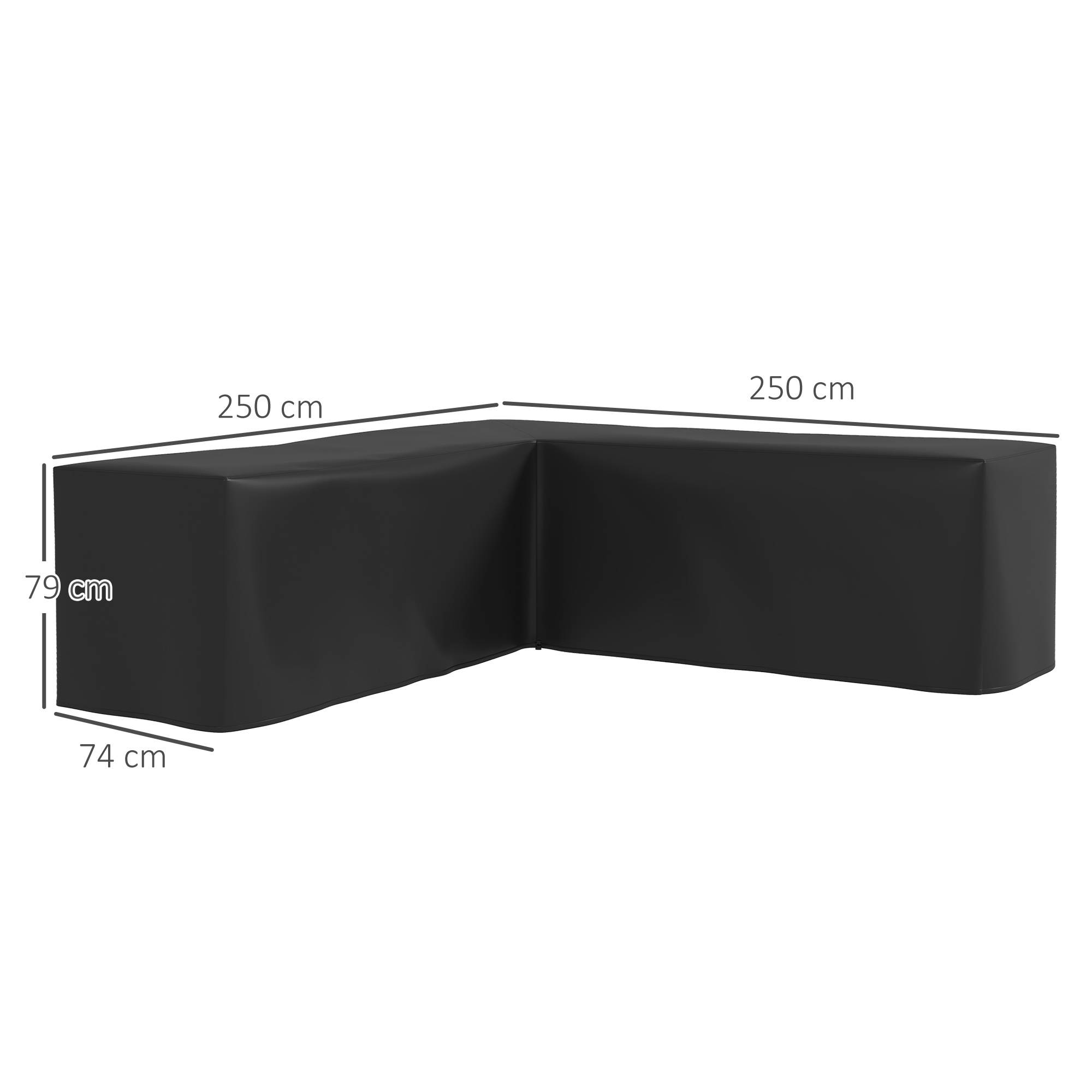 Outsunny - Housse de protection pour salon de jardin 250x250x79cm - Tissu Oxford - noir - Outsunny - Image 3