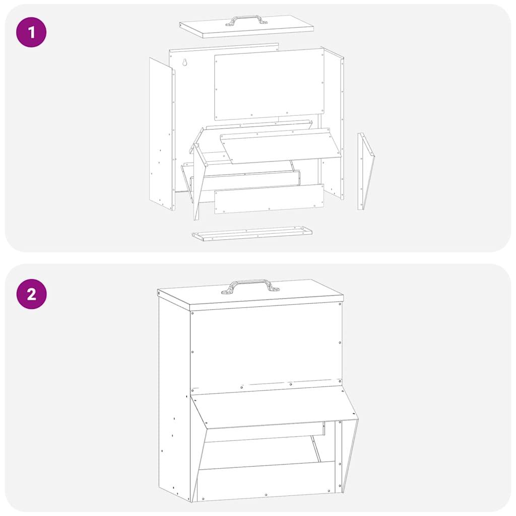 Mangeoire Compacte Acier Poule Design 2kg Noir - ComfortXL Outdoor Living - Image 9