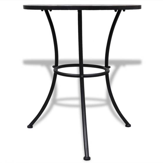 Table de jardin | Table de bistro Terre cuite et blanc 60 cm Mosaïque - Image 1