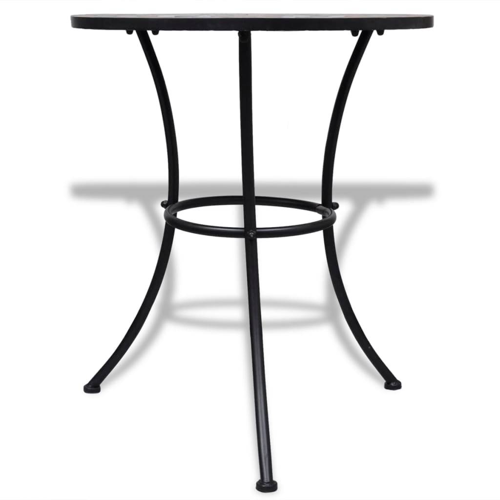 Table de jardin | Table de bistro Terre cuite et blanc 60 cm Mosaïque - Image 1