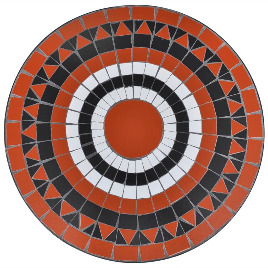 Table de jardin | Table de bistro Terre cuite et blanc 60 cm Mosaïque - Image 3