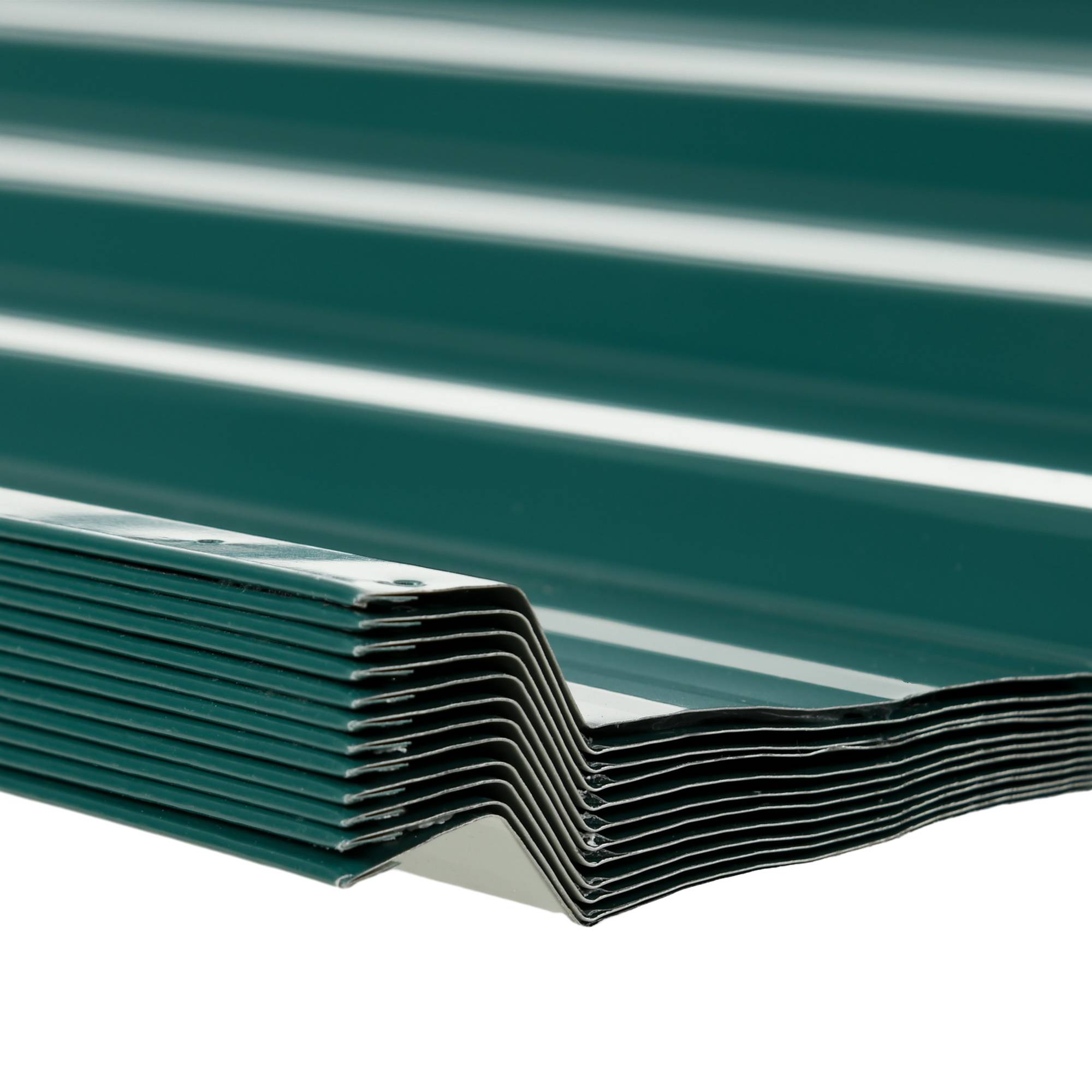 ComfortXL - Plaques de toiture trapézoïdales acier galvanisé vert 129 x 45 cm lot de 12 pour abri garage carport 7 m² - Image 9