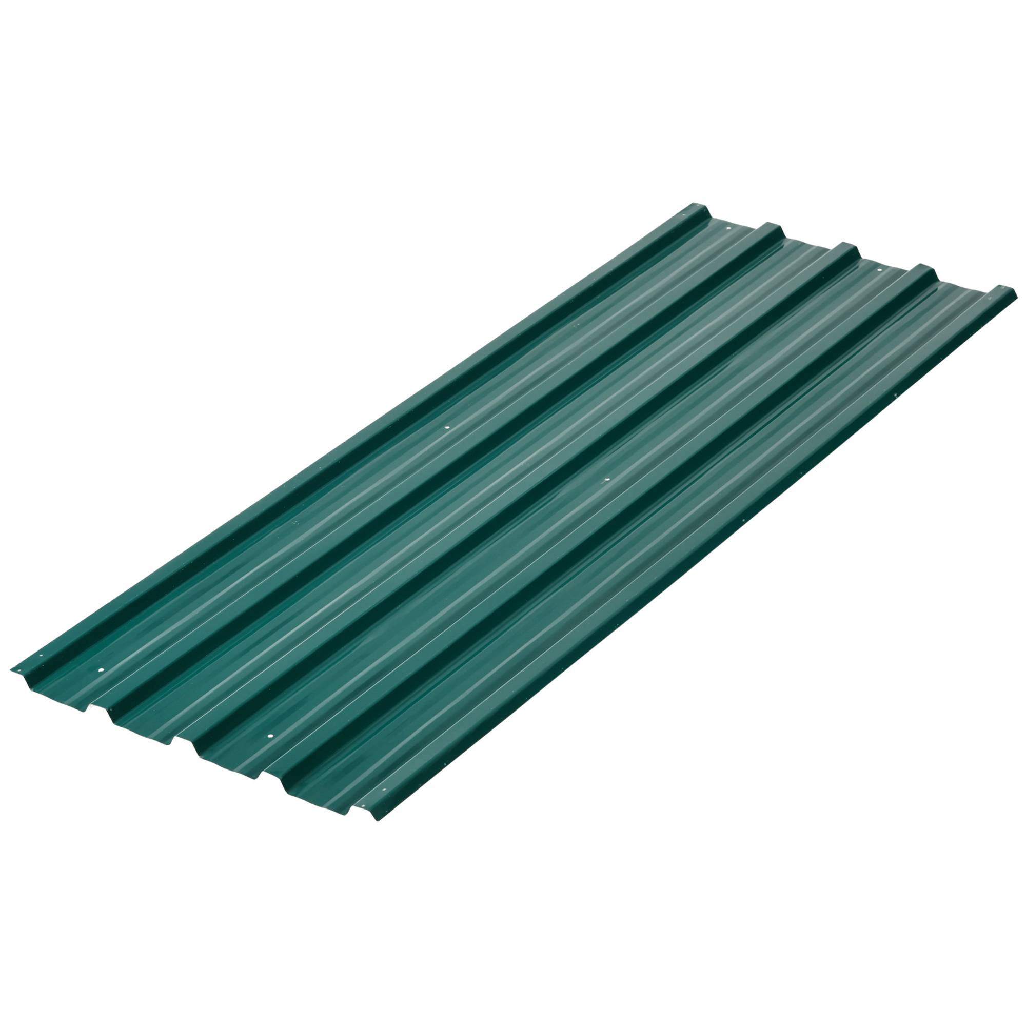 ComfortXL - Plaques de toiture trapézoïdales acier galvanisé vert 129 x 45 cm lot de 12 pour abri garage carport 7 m² - Image 10