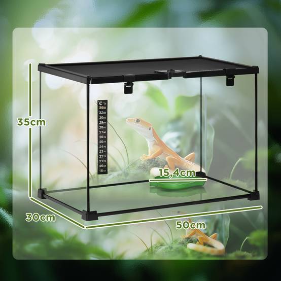 Terrarium verre transparent 50 x 30 x 35 cm - PANGIVO - Image 5