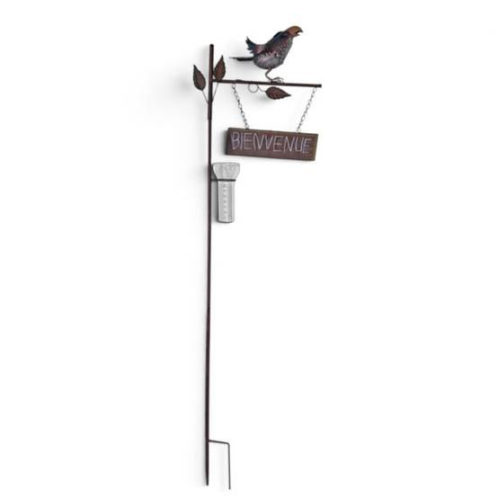 La Grande Prairie - Pluviomètre oiseau Bienvenue 37x15x136cm - Image 2