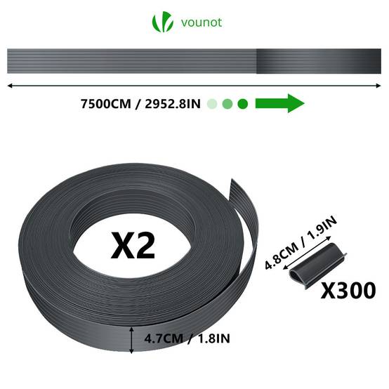 Kit de lamelles occultantes PVC brise vue 150m x 4.7cm avec 300 clips Gris - Image 4