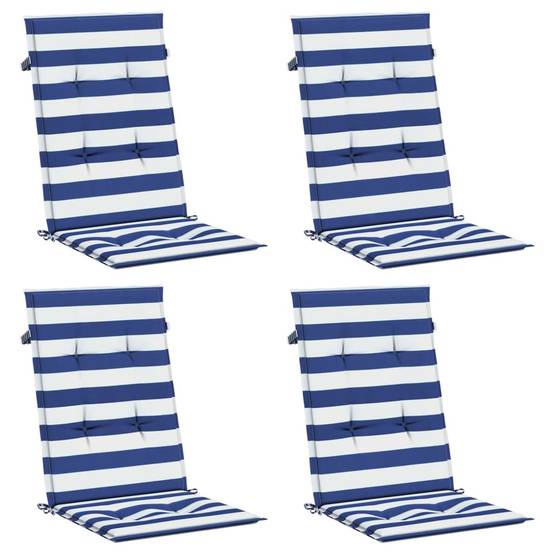 PANGIVO - Coussins de chaise à dossier haut polyester rayures bleu et blanc 120 x 50 x 3 cm - PANGIVO - Image 3