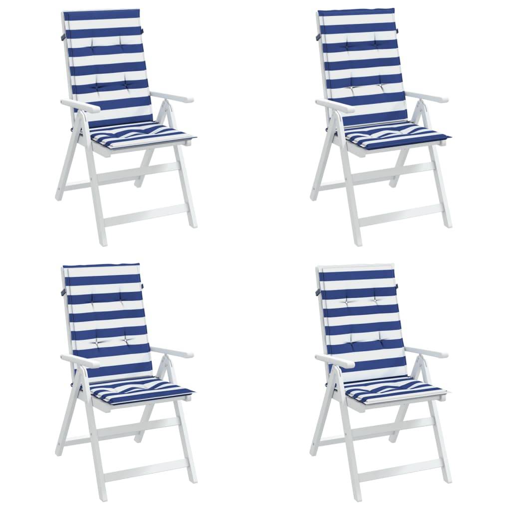 PANGIVO - Coussins de chaise à dossier haut polyester rayures bleu et blanc 120 x 50 x 3 cm - PANGIVO - Image 4