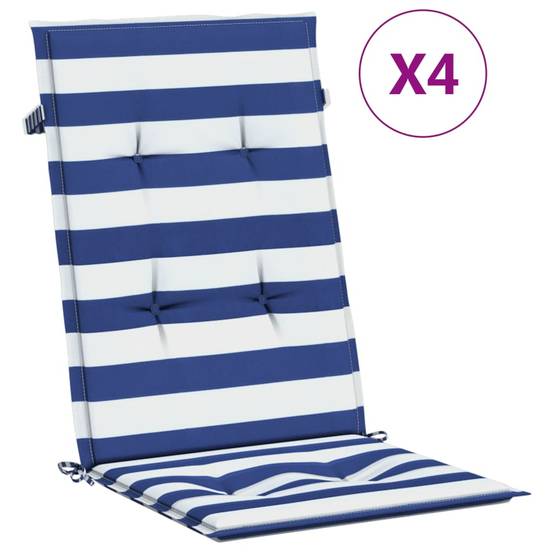 PANGIVO - Coussins de chaise à dossier haut polyester rayures bleu et blanc 120 x 50 x 3 cm - PANGIVO - Image 2