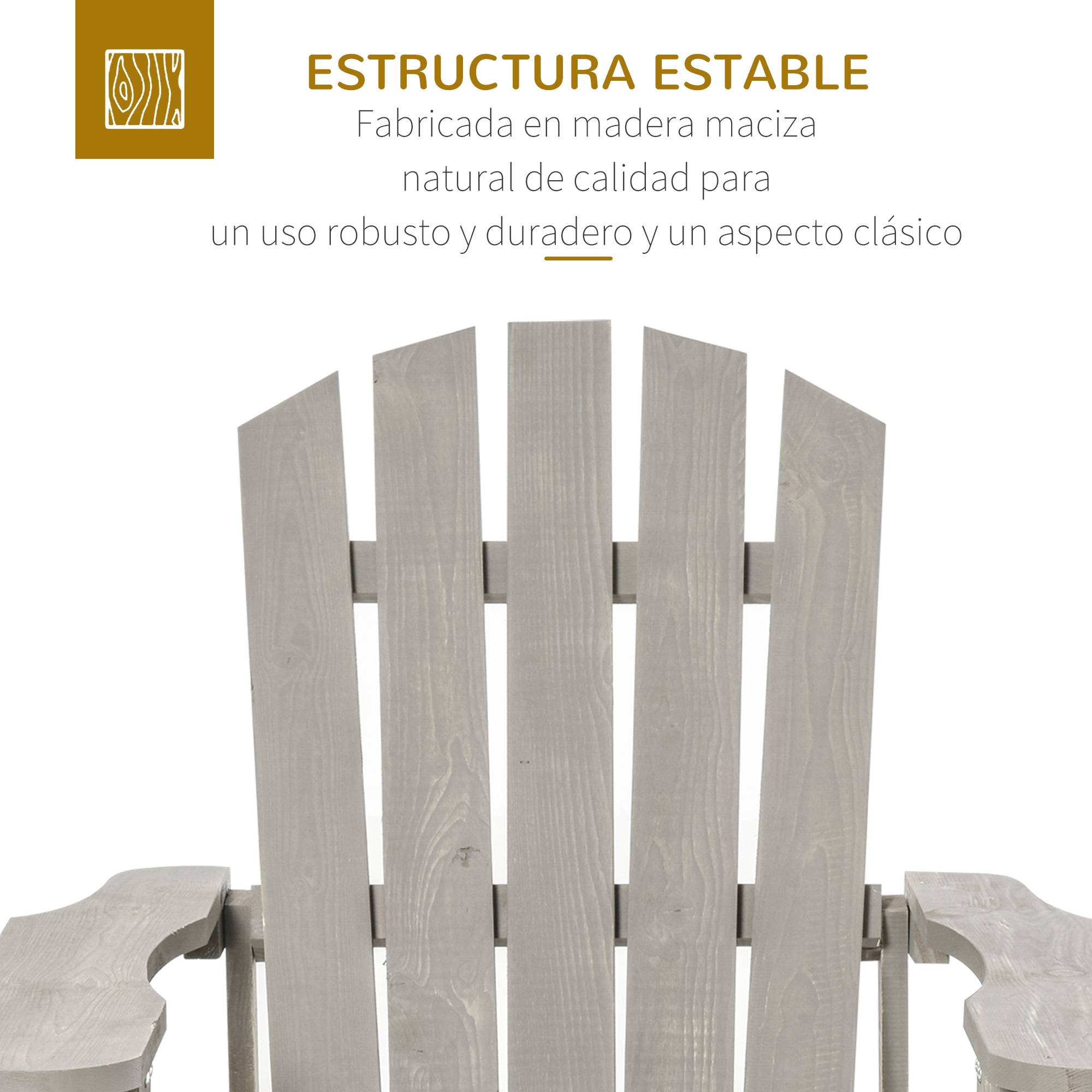 ComfortXL - Fauteuil de jardin bois sapin terrasse dossier incliné extra large 78x89x88 cm gris - ComfortXL Outdoor Living - Image 6
