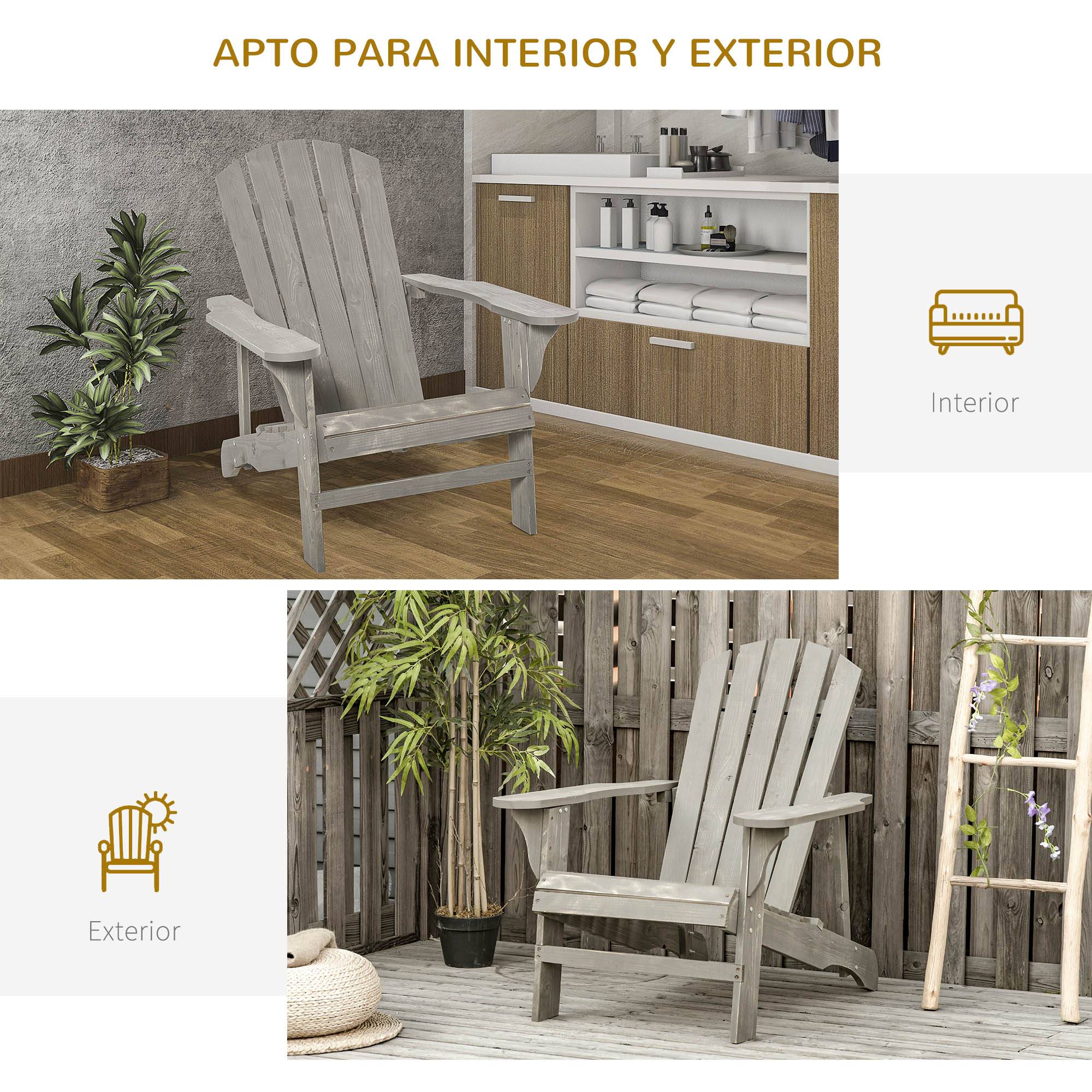ComfortXL - Fauteuil de jardin bois sapin terrasse dossier incliné extra large 78x89x88 cm gris - ComfortXL Outdoor Living - Image 7