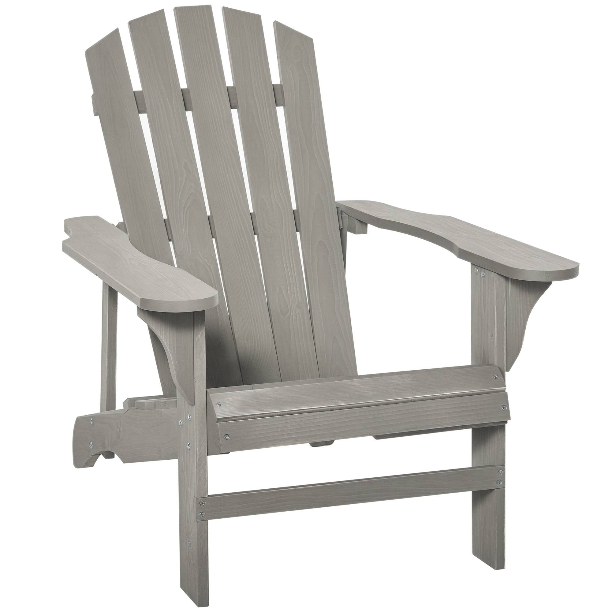 ComfortXL - Fauteuil de jardin bois sapin terrasse dossier incliné extra large 78x89x88 cm gris - ComfortXL Outdoor Living - Image 1