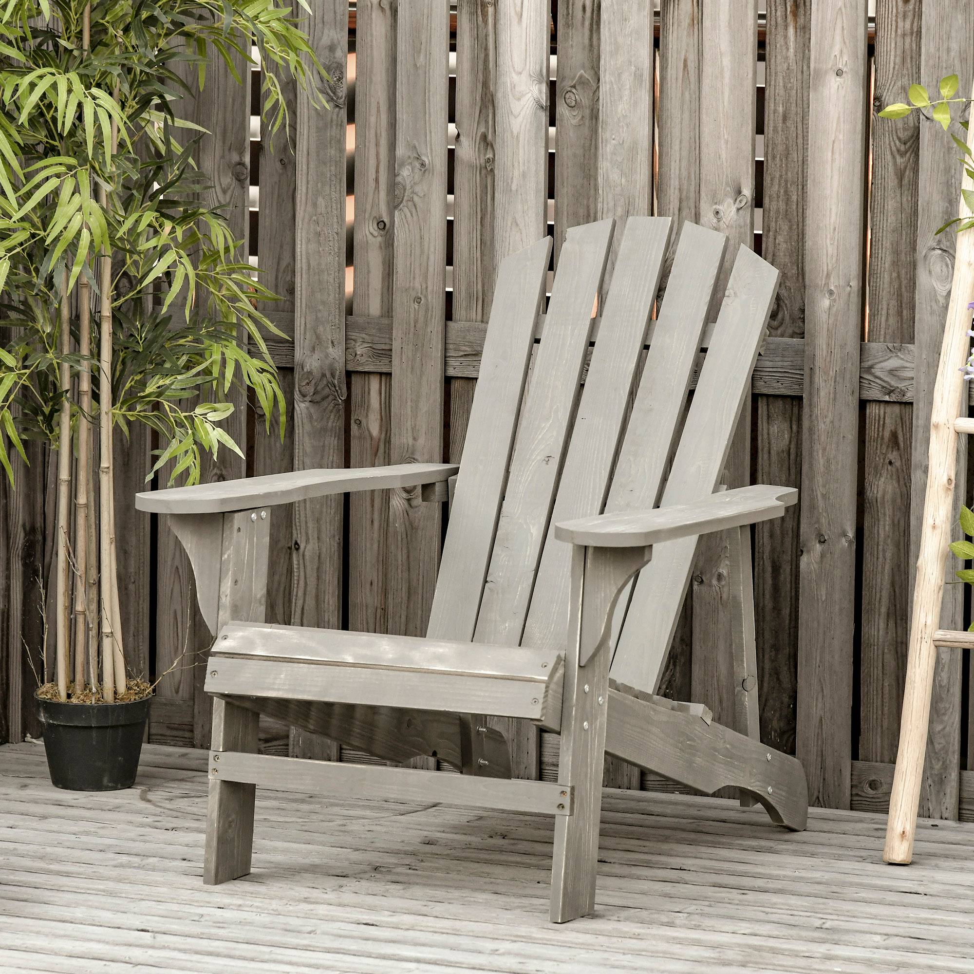 ComfortXL - Fauteuil de jardin bois sapin terrasse dossier incliné extra large 78x89x88 cm gris - ComfortXL Outdoor Living - Image 3
