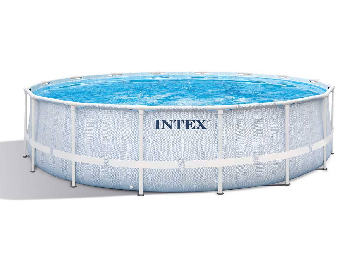 Kit piscine tubulaire Intex Chevron ronde 4,88 x 1,22 m + Bâche à bulles - Image 2