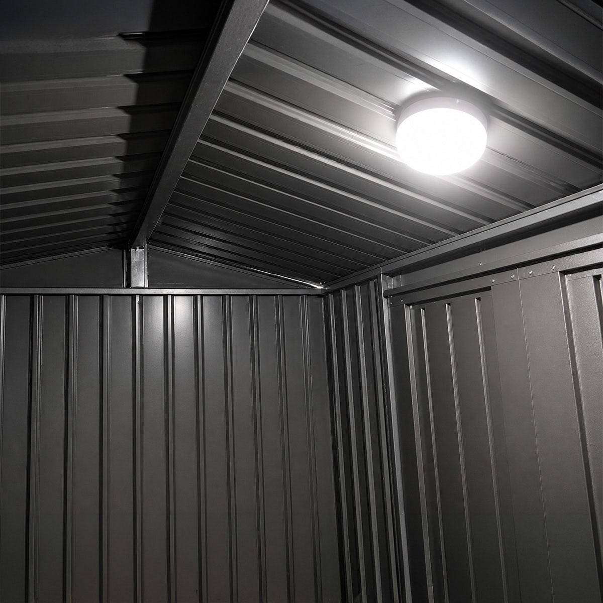 Yardmaster - Abri métal anthracite 7,21 m2 + kit d'ancrage + lampe magnétique - Image 10