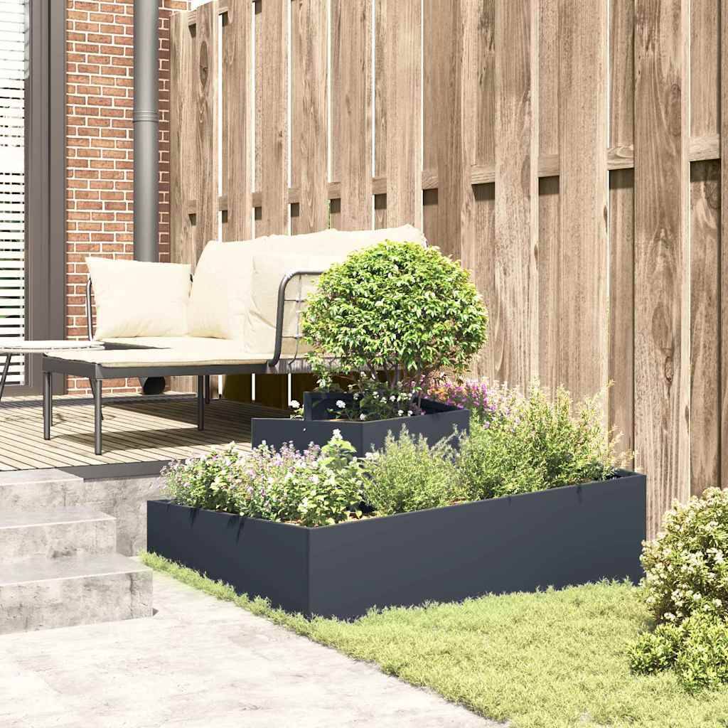 ComfortXL - Très grand cache-pot carré acier Anthracite 100x100 cm – ComfortXL Outdoor Living - Image 4