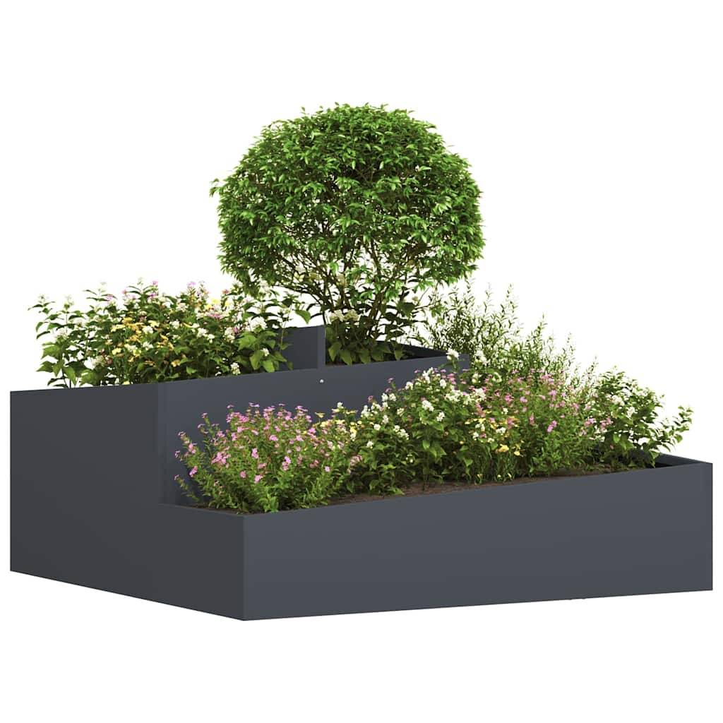 ComfortXL - Très grand cache-pot carré acier Anthracite 100x100 cm – ComfortXL Outdoor Living - Image 3