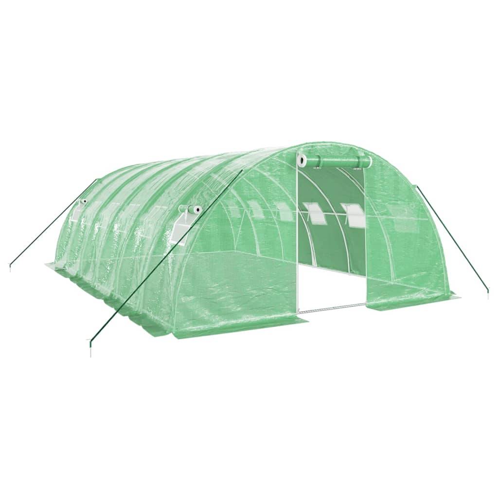 Serre de jardin 24m² - Serre de culture avec cadre en acier vert 6x4x2 m MAISON CHIC - Image 1
