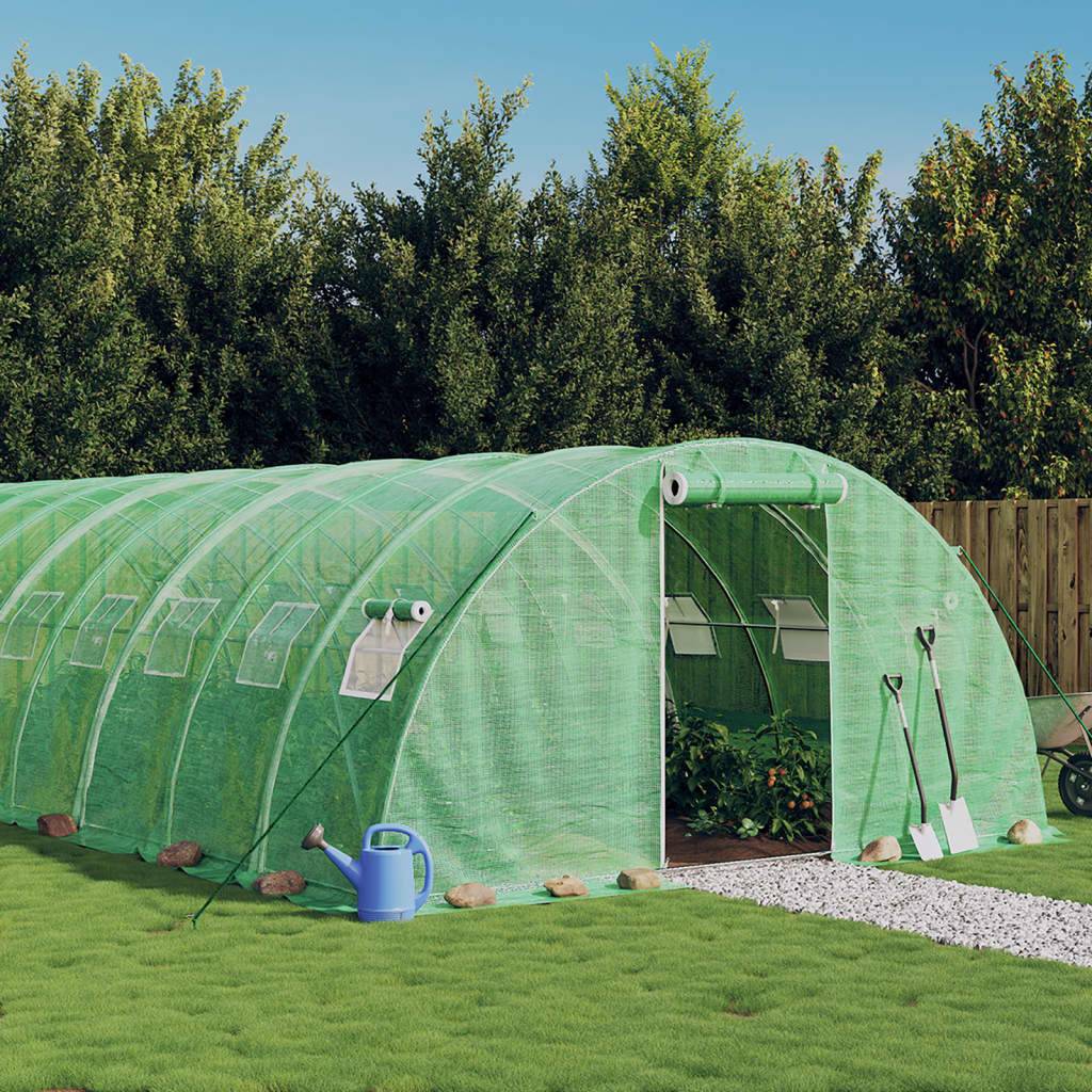 Serre de jardin 24m² - Serre de culture avec cadre en acier vert 6x4x2 m MAISON CHIC - Image 2