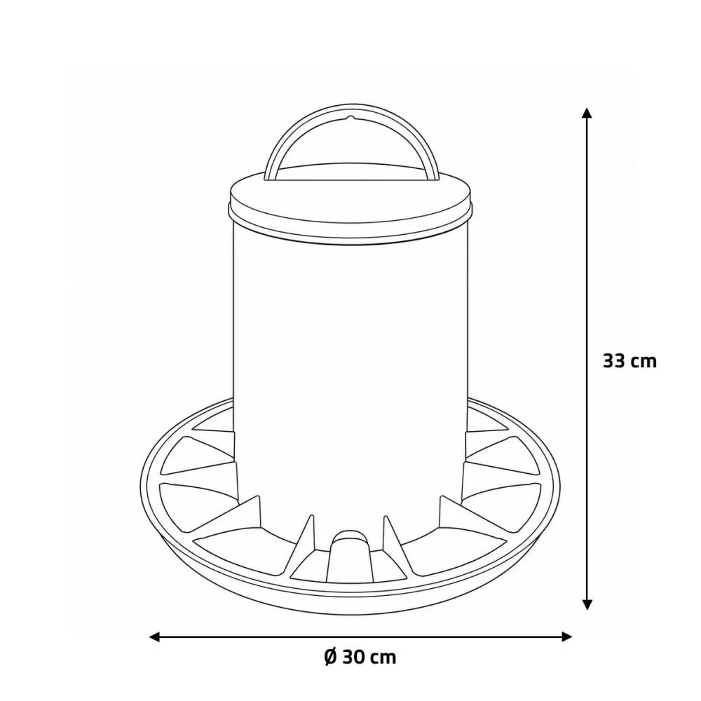 Mangeoire plastique avec poignée 6 kg pour volailles - Rouge et blanc - Image 5