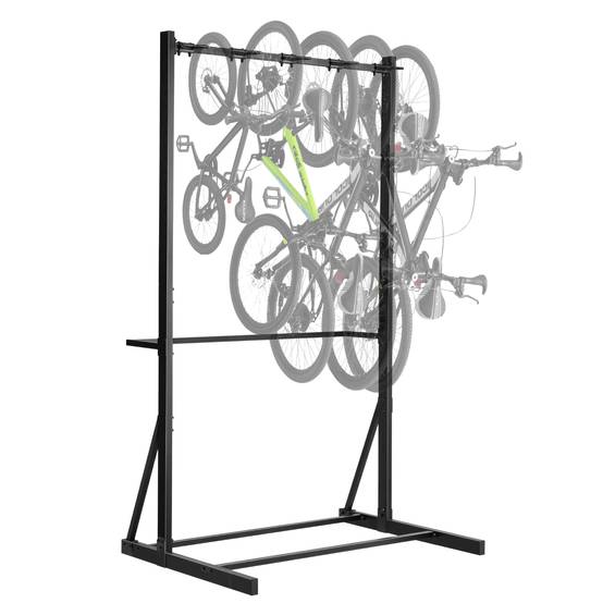 VEVOR Support vélo 5 vélos, acier carbone, charge 136 kg, vertical. - Image 1