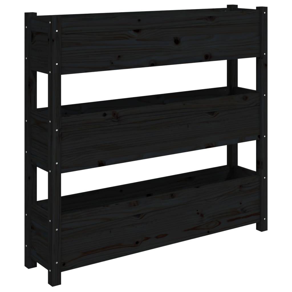 Vidaxl - Jardinière Noir 112x25x104,5 cm Bois massif de pin vidaXL 823924 - Image 2