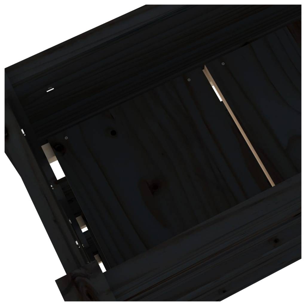 Vidaxl - Jardinière Noir 112x25x104,5 cm Bois massif de pin vidaXL 823924 - Image 4