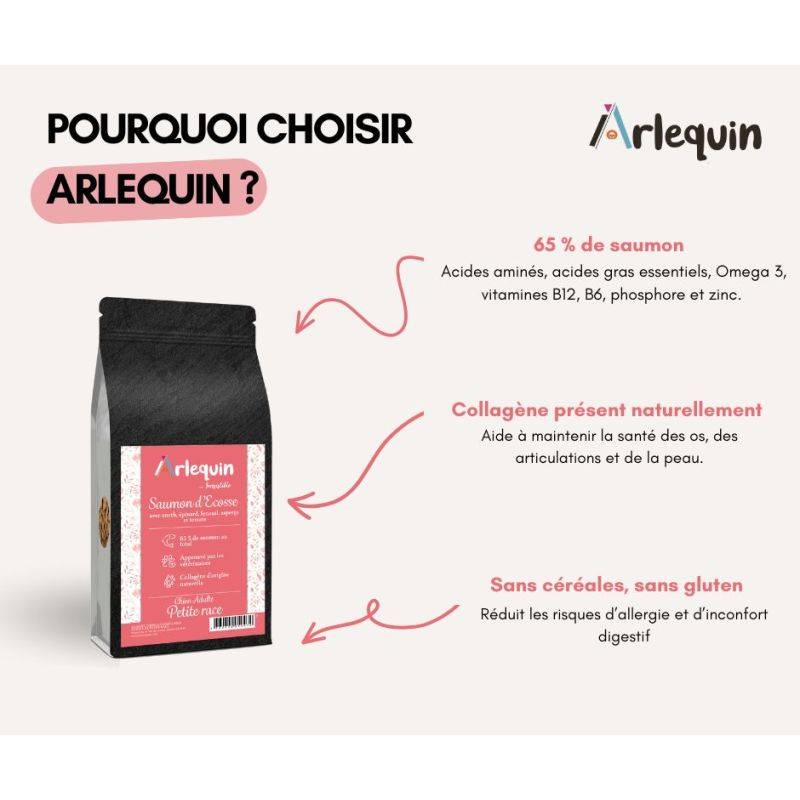 ARLEQUIN IRRÉSISTIBLE PETITE RACE SAUMON D'ECOSSE SANS CÉRÉALES 6 kg - Image 3