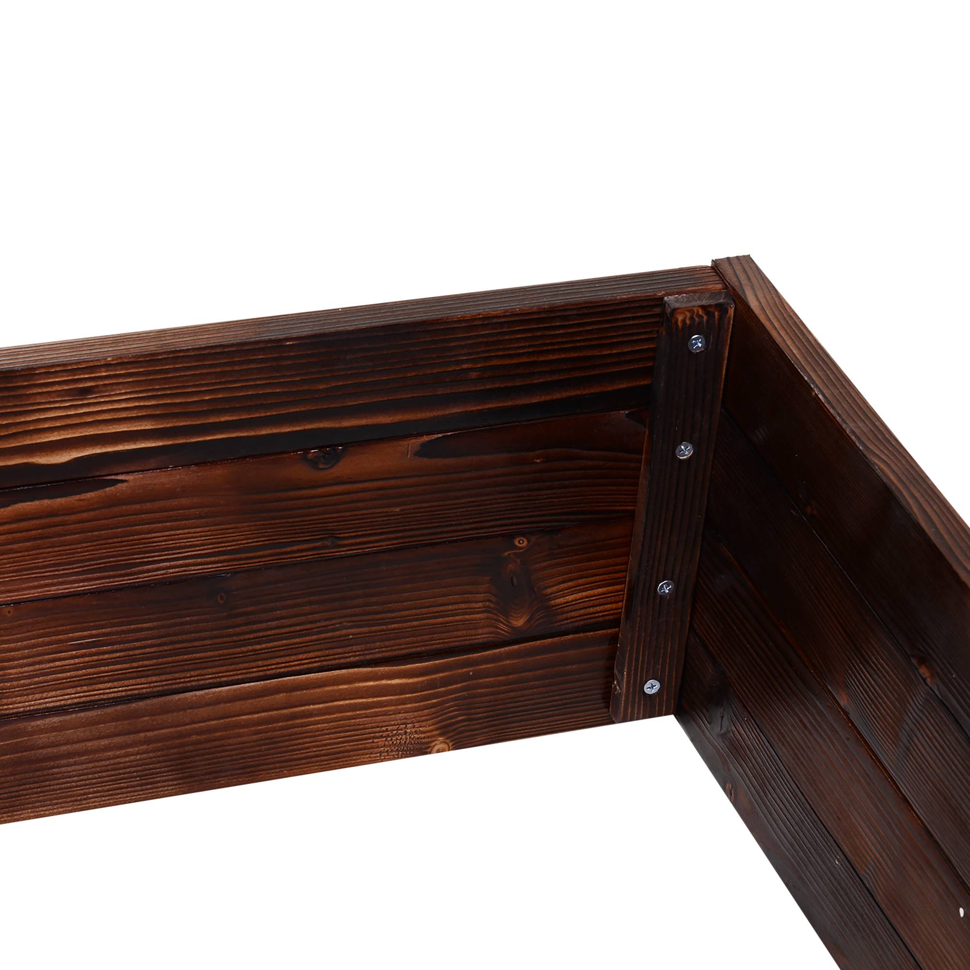 Bac de jardin en bois massif, brun foncé, 60 x 60 x 23 cm - PANGIVO - Image 7