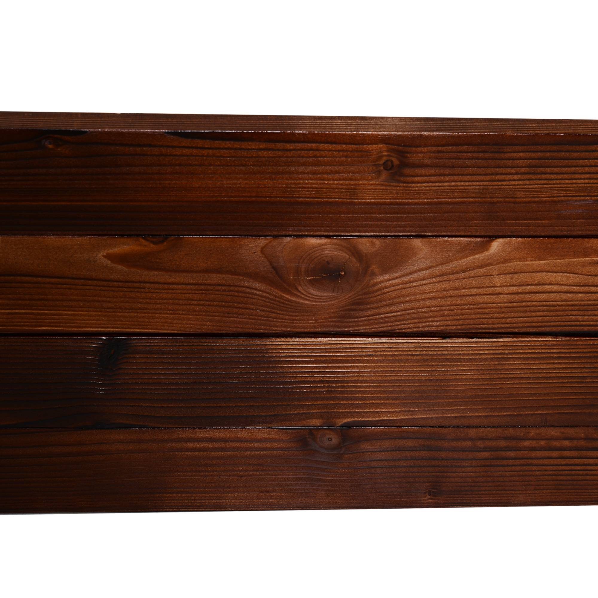 Bac de jardin en bois massif, brun foncé, 60 x 60 x 23 cm - PANGIVO - Image 8
