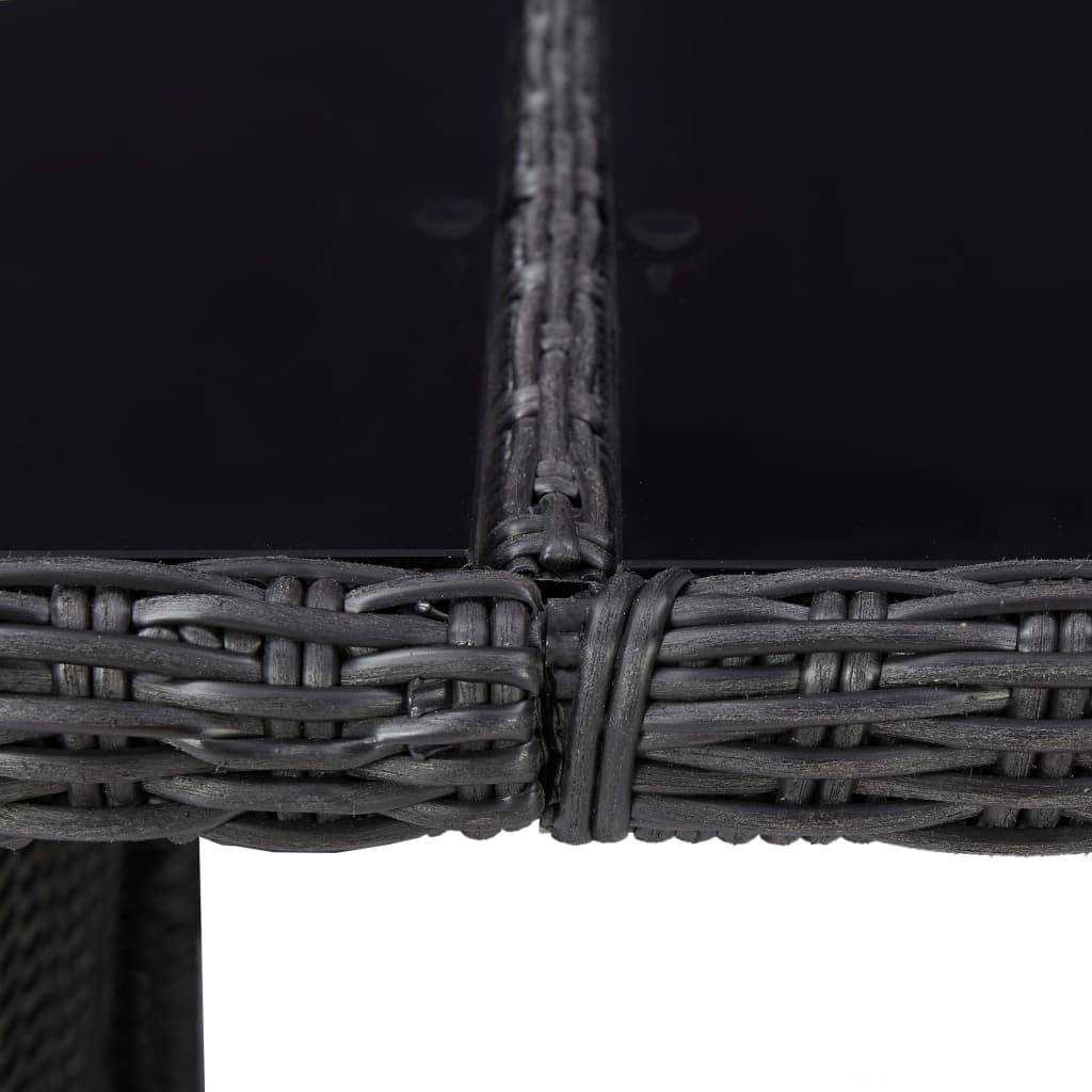 ComfortXL - Grande Table de Jardin Noire 200x100 cm, Design en Résine Tressée et Plateau en Verre – ComfortXL Outdoor Living - Image 5