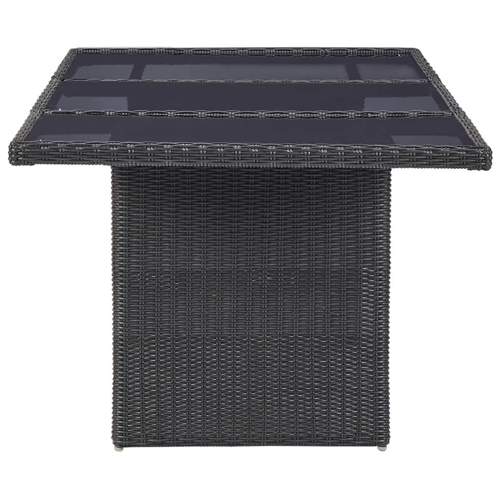 ComfortXL - Grande Table de Jardin Noire 200x100 cm, Design en Résine Tressée et Plateau en Verre – ComfortXL Outdoor Living - Image 3