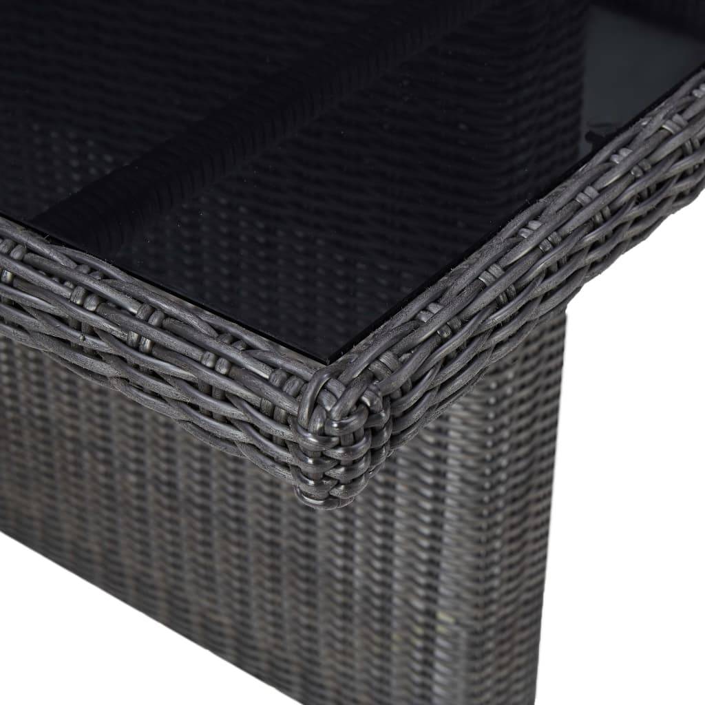 ComfortXL - Grande Table de Jardin Noire 200x100 cm, Design en Résine Tressée et Plateau en Verre – ComfortXL Outdoor Living - Image 4