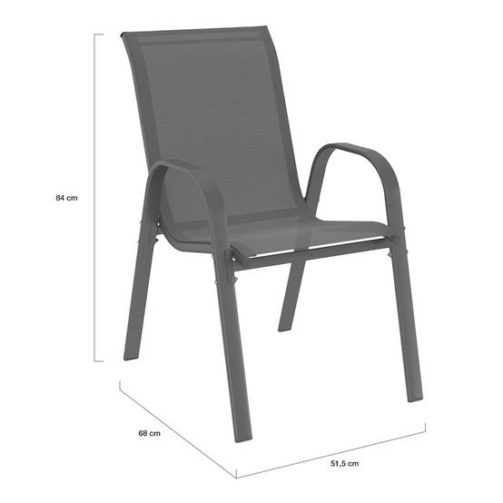 Salon de jardin MADRID table extensible plateau gris 135-270 CM et 12 chaises empilables gris anthracite - Image 7