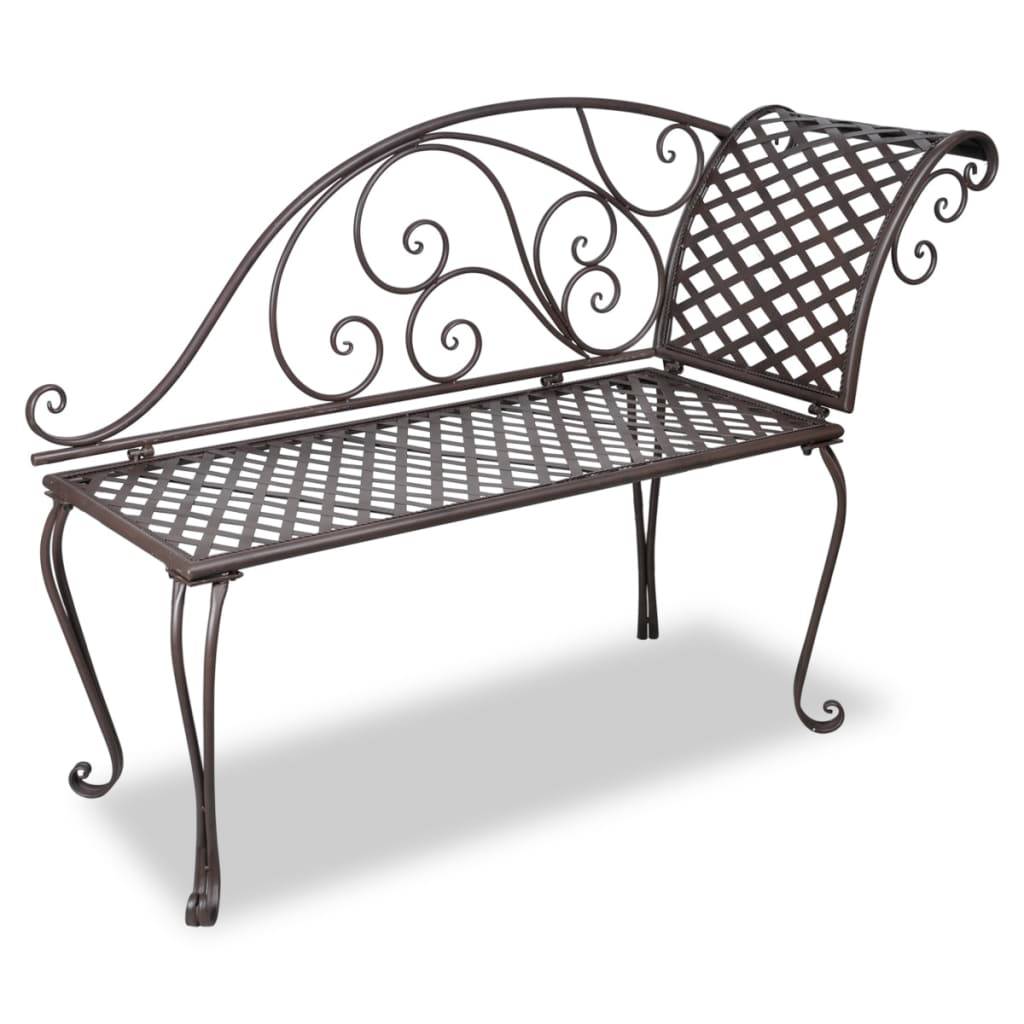 ComfortXL - Chaise Longue Jardin Fer Forgé Ergonomique pour Détente Marron Antique 128 cm – ComfortXL Outdoor Living - Image 1