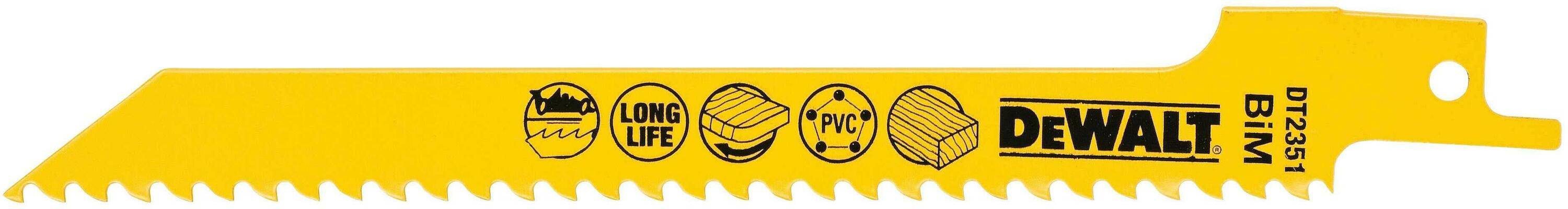 5 Lames Récipro BiM pour bois - 152 mm - DEWALT - DT2351 - Image 2