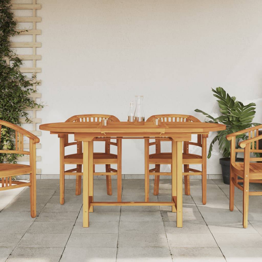 Table extensible d'extérieur - Table de jardin 110-160x80x75 cm bois de teck solide - Image 2