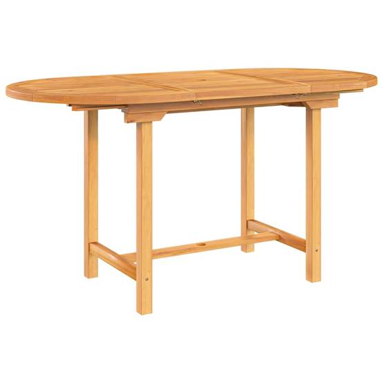 Table extensible d'extérieur - Table de jardin 110-160x80x75 cm bois de teck solide - Image 1