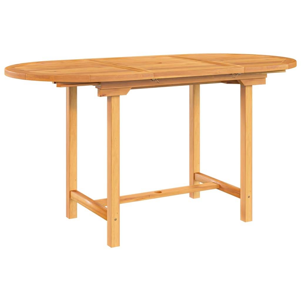 Table extensible d'extérieur - Table de jardin 110-160x80x75 cm bois de teck solide - Image 1
