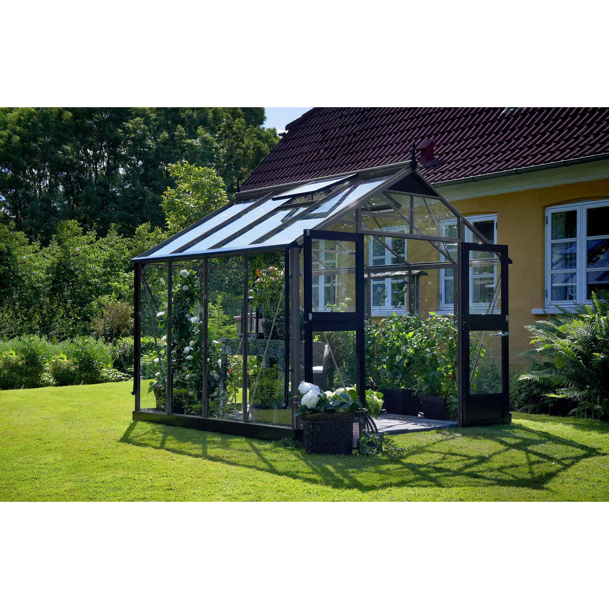 Juliana - Serre en verre trempé 8,8 m² Premium, anthracite - Juliana