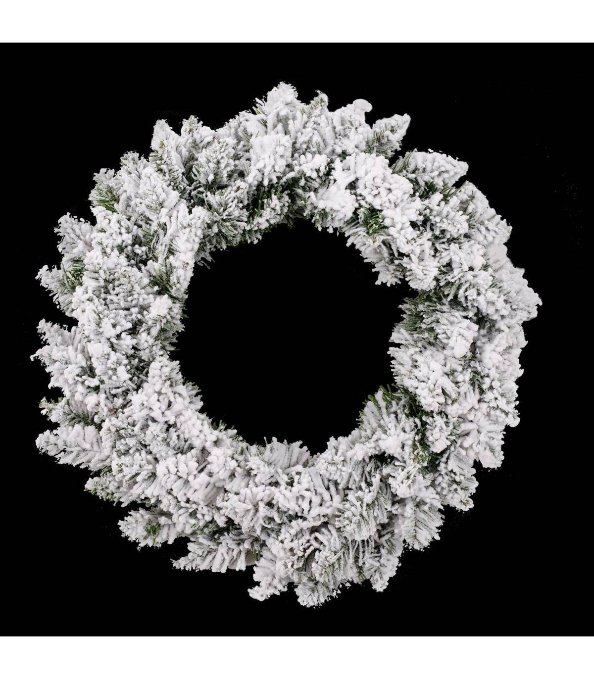 Fééric Lights & Christmas - Couronne de Noël Vert Floqué Blanc D 40 cm - Image 2