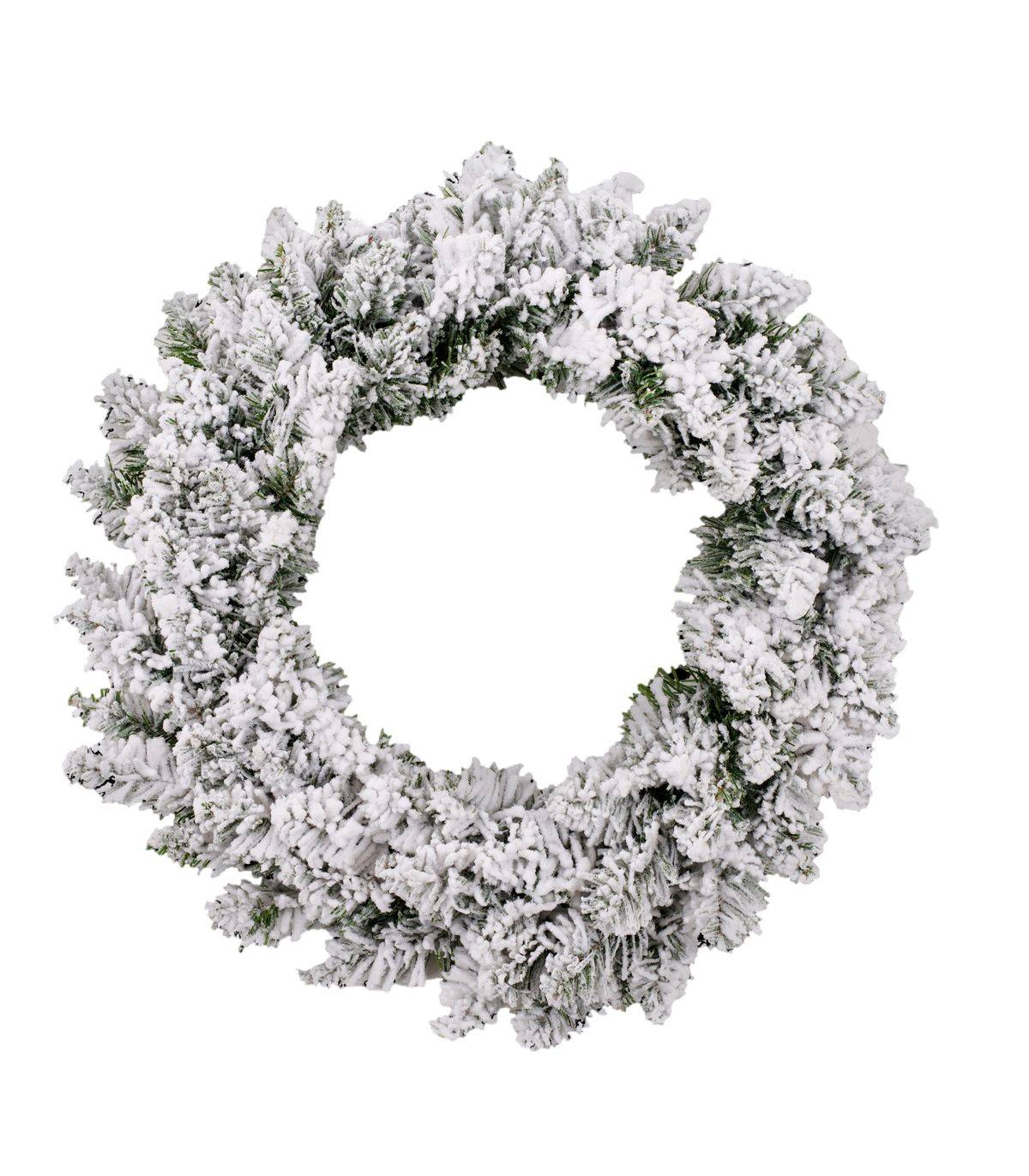 Fééric Lights & Christmas - Couronne de Noël Vert Floqué Blanc D 40 cm - Image 1