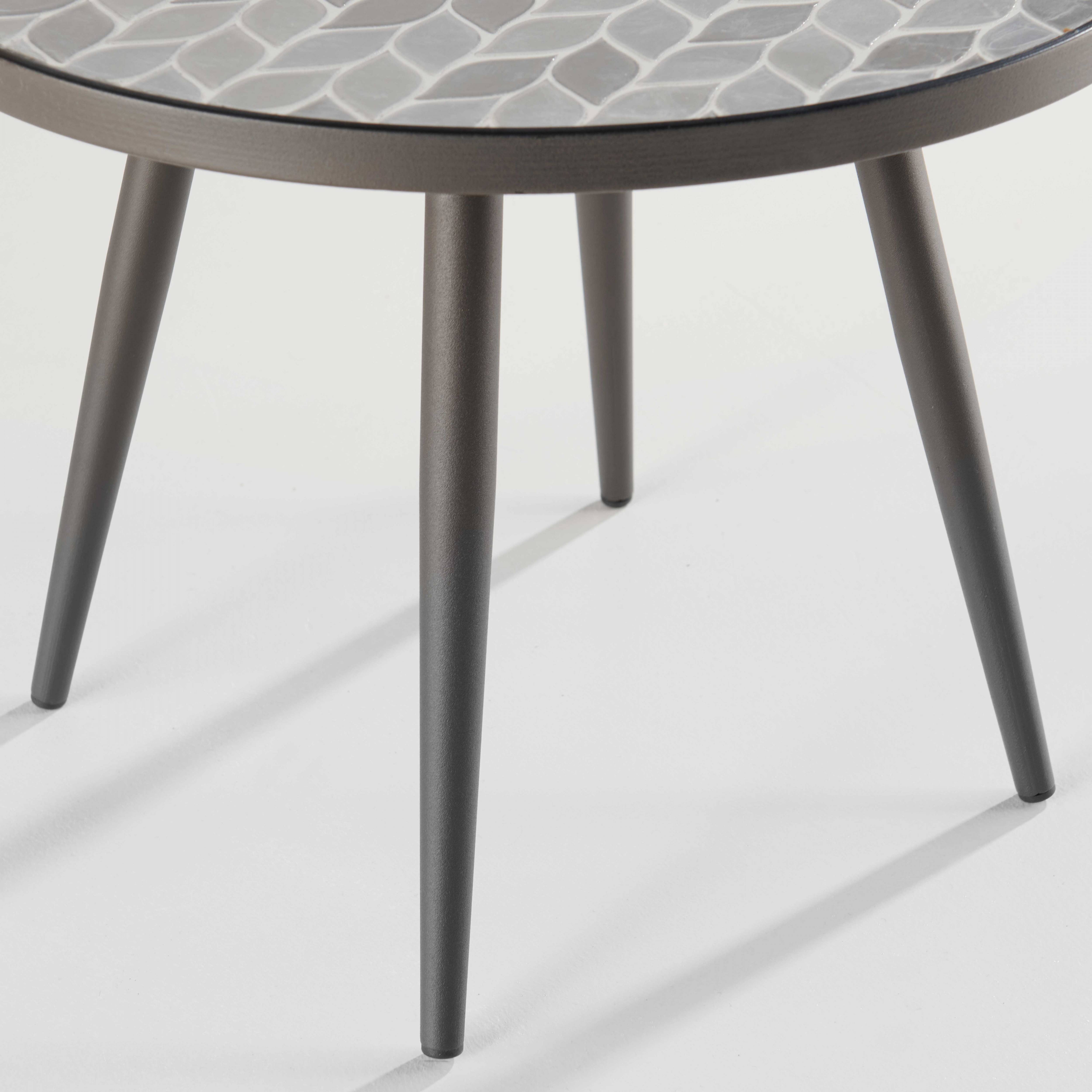 Oviala - Table basse ronde de jardin en acier noir plateau en céramique Tivoli - Oviala - Image 4