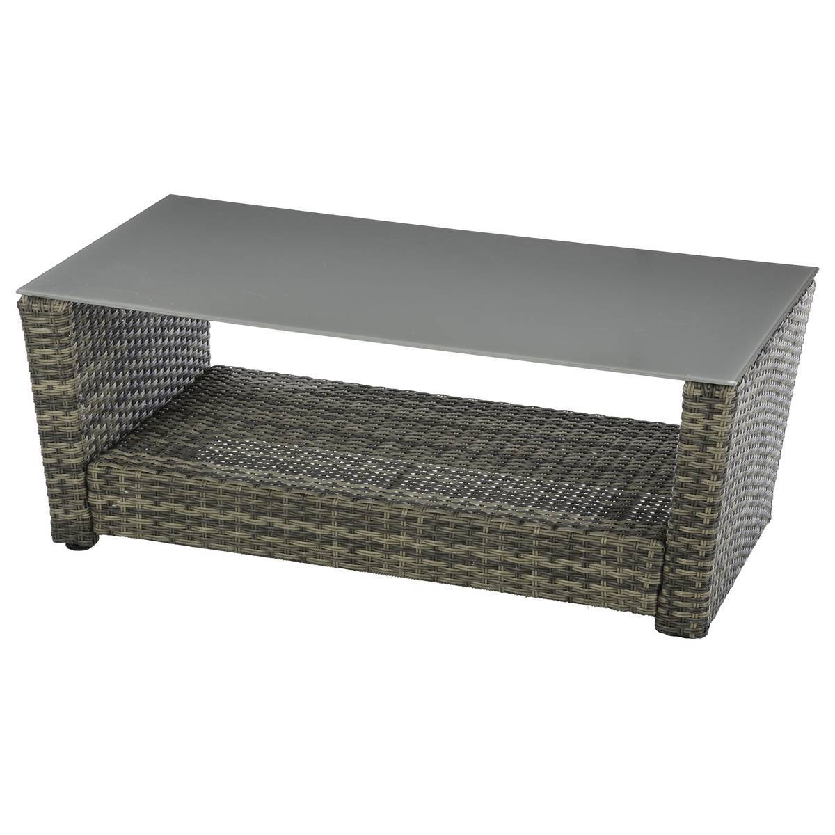 Hesperide - Table basse de jardin "Polynésia" naturae 100x54x38cm en aluminium traité époxy Hespéride - Image 1