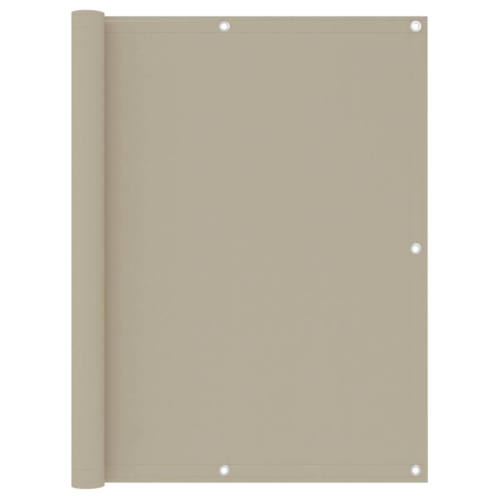 Helloshop26 - Écran de balcon brise pare vue protection confidentialité 120 x 500 cm tissu oxford beige - Image 1