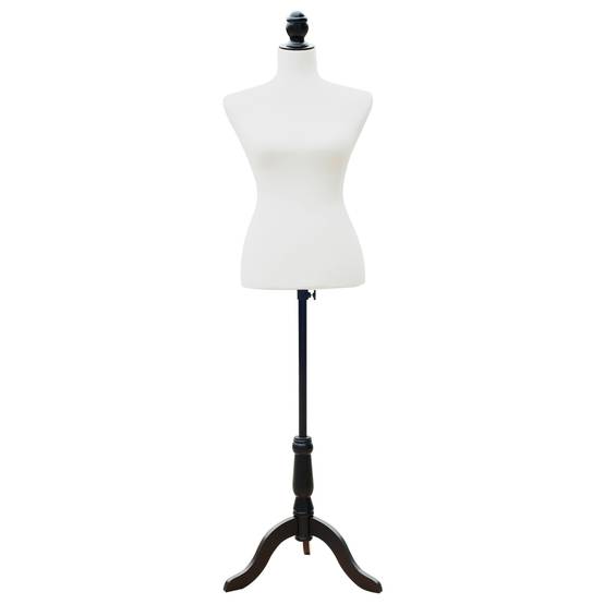 Torse de mannequin, buste de couture, mannequin de vitrine, mousse, bois, métal, blanc - Image 2