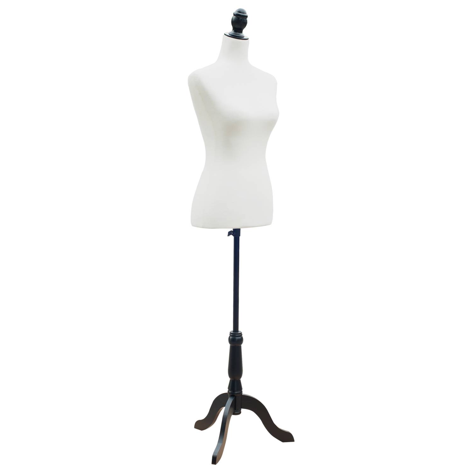 Torse de mannequin, buste de couture, mannequin de vitrine, mousse, bois, métal, blanc - Image 1